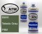 Preview: BMW, Telesto Grau, P6M: 400ml Sprühdose + 400ml Klarlack - Set, von ATW Autoteile West.